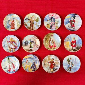 12 Duncan Royale 1983 History of America’s Santa Claus Miniature Plates-Ornament